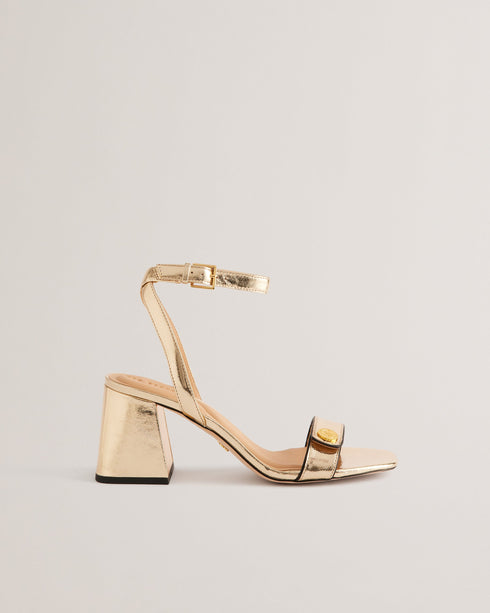 MILLIIY-Sandals-Mid Block Heel Sandal With Signature Coin- Ted Baker Romania